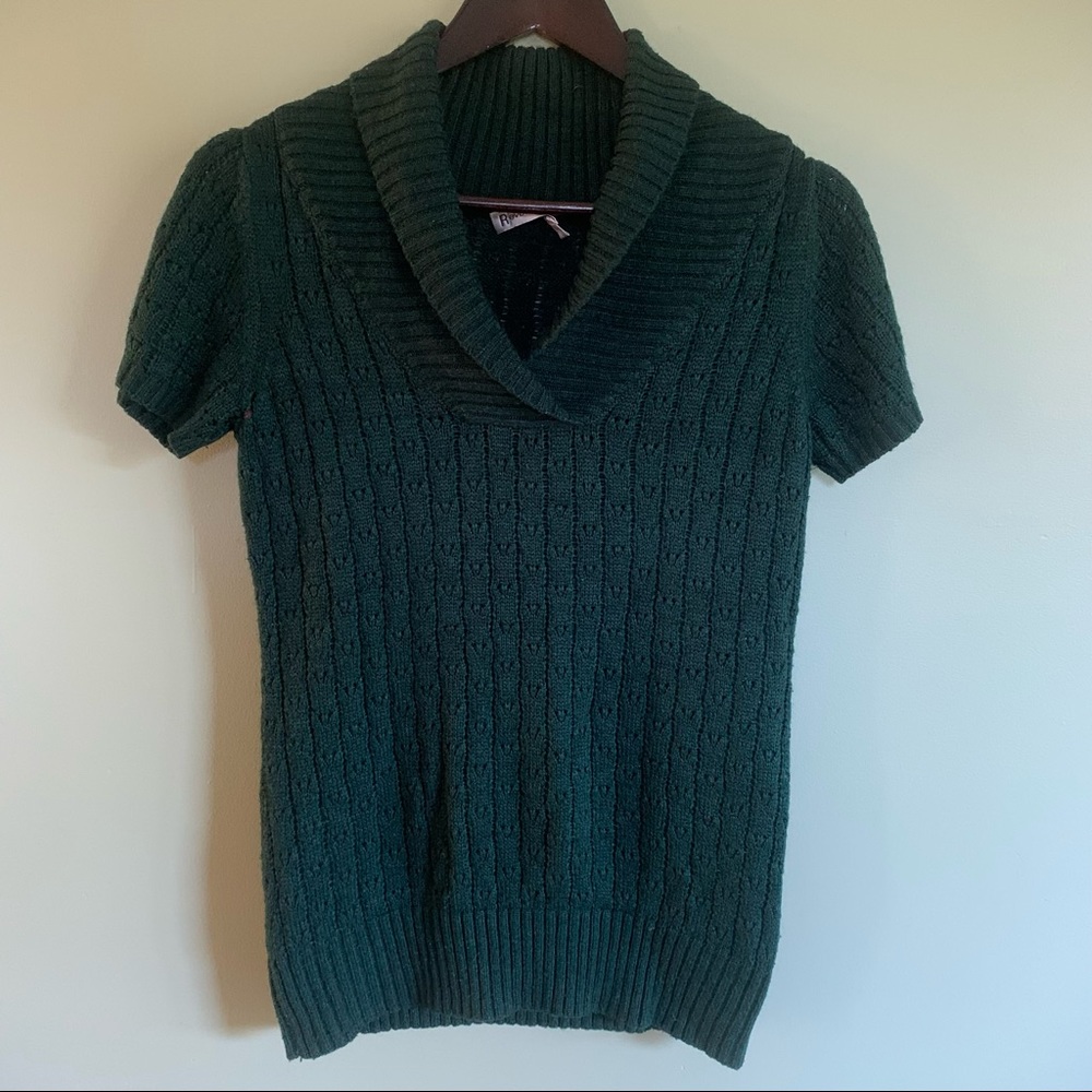 Green Knit Layering Sweater, Small
